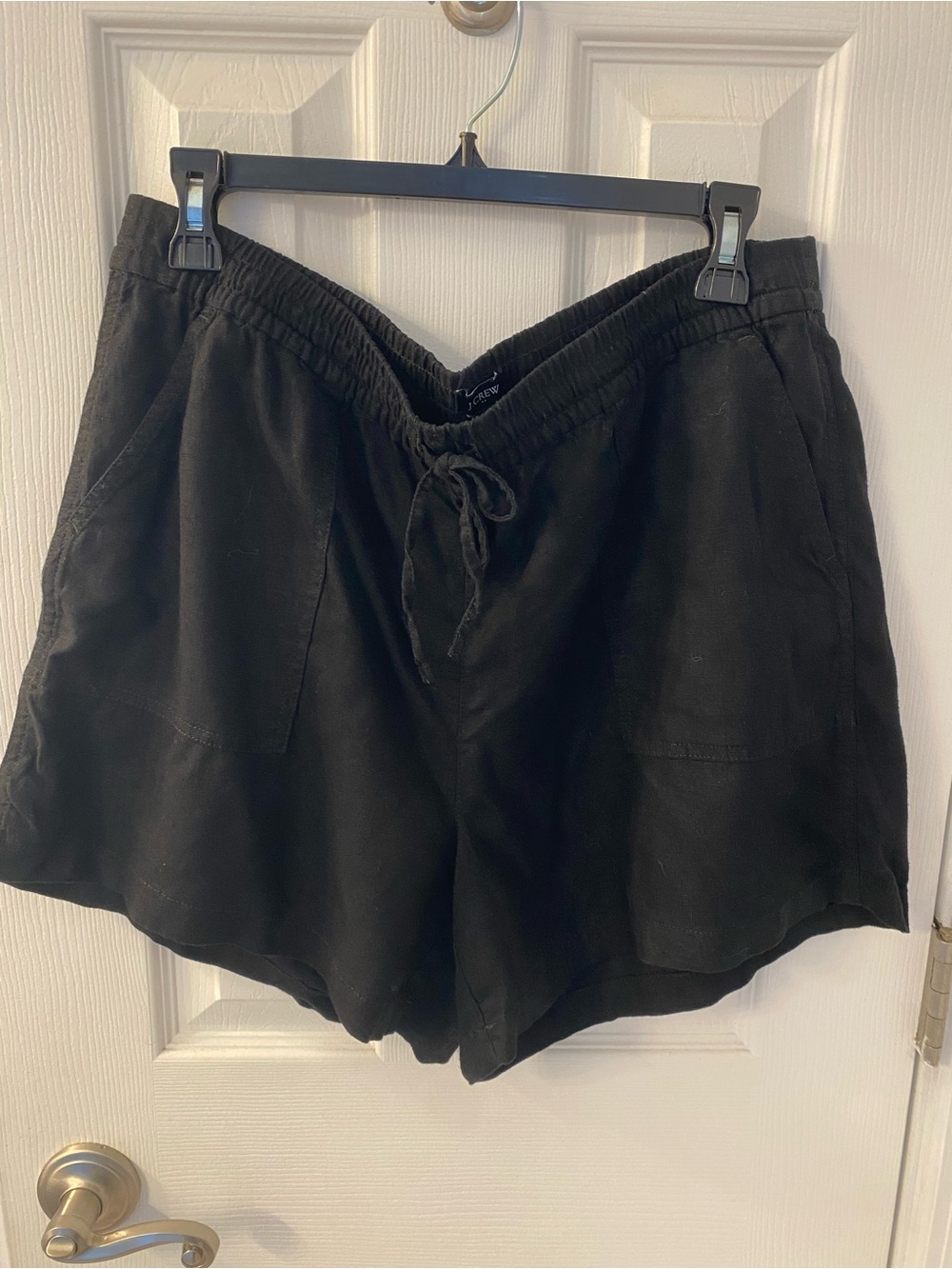 JCrew Black Linen Drawstring Shorts